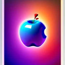 abstract apple illustration 3D blender poster