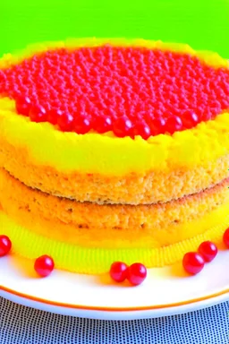 Sponge cake with tuna flakes