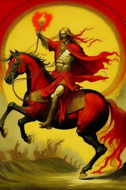 When they opened the second seal, I heard the second living creature saying, “Come!” Then another horse came out, fiery red. The one riding on it was permitted to take peace from the earth, so that people would slaughter one another. He was given a great sword.