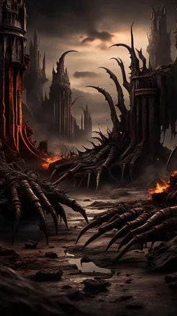 Ugly , Evil rusted hands on an old piano keyboard with spiders on the keyboard