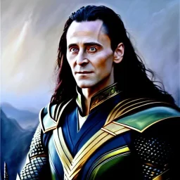 Ultra detailed fullbody Portrait in oil on canvas of Loki Villain with armor ,extremely detailed digital painting, extremely detailed face,crystal clear Big Glowing eyes, mystical colors ,perfectly centered image, perfect composition, rim light, beautiful lighting, 8k, stunning scene, raytracing, anatomically correct, in the style of robert e howard and Ken Kelley and Ohrai Noriyoshi and Simon Bisley and tomzj1