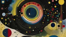 A night sky with circles painted by Wassily Kandinsky