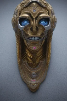 Anunnaki black male African Egyptian alien, cracks in the voodoo head, wicked, eyes, Elephant, 8k, finely detailed, photo realistic, tiger turquoise skull head gold dragon helmet space alien silver surfer skeleton gold Olmec silver crown silver eyes, big wave tsunami