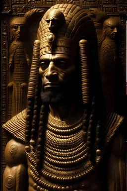 ancient black king wisdom african negro facial features prince pharaoh with dreadlocks in front of the pyramid and sphinx, hero, god negro features and face, all seeing eye, owl, Well Endowed, Shirt Torn, Full Body Shot, F size, healthy, Full Lips, Hyper Detailed Face, Photorealistic, Intricately Detailed, Oil Painting, Heavy Strokes, By Jean Baptiste Monge, By Karol Bak, By Carne Griffiths, Masterpiece, Unreal Engine 3D; Symbolism, Colourful, Polished, Complex; UHD; D3D; 16K", Full Coll