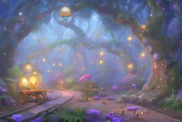 10. Create an image of a whimsical and magical forest with talking animals and hidden paths