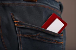 close up of jean pocket with card coming out of pocket