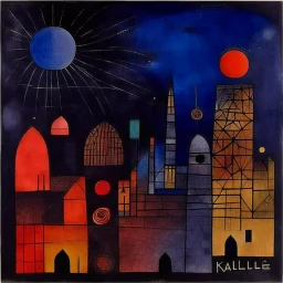 A dark purplish black shadow empire in another dimension painted by Paul Klee