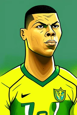 Ronaldo Brazilian football player cartoon 2d