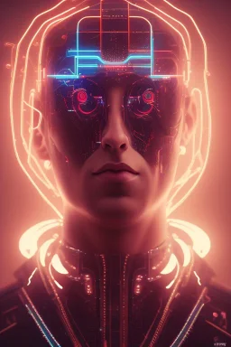 cyberpunk, head, men, portrai, tron