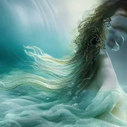 high-quality, fine-detail closeup of gorgeous goddess of water, hair as ocean, seaweed as flowing dress, 8k resolution, 3D octane render, intricate, digital art, detailed matte, volumetric lighting, George Grie, Anne Dittman, Anne Stokes, Lisa Parker, Selina French,