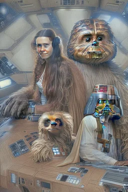 Millennium Falcon with chewbacca and princess leia