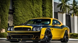 A (((Bentley Dodge Challenger))) featuring a luxurious interior, advanced technologies, and a sleek body kit designed by MANSORY, exuding an air of sophistication and power