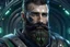 Placeholder: bearded man 35yo handsome scifi