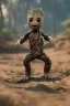 Placeholder: Groot toddler, full body, pilates, bokeh, hyper realistic