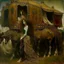 Placeholder: gypsy wagons, Leonor Fini