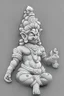 Placeholder: Hindu god Brahma，cute,sticker,Adobe Illustrator,grayscale,3D vector art,hand drawn, digital ,low-poly, retro aesthetic,Greek god with medium aesthetic theme, illustration, highly detailed, simple, smooth, clean vector, no jagged lines, smooth,