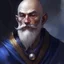 Placeholder: dnd, artistic, illustration, artstation, human, mage, wise, bald, grey beard, portrait, watercolour