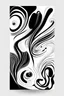 Placeholder: sketch drawing digital art of modern, simple, black, white and cream colored abstract boho shapes, white background