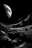 Placeholder: alien craft exits a cave on the moon see from afar