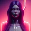 Placeholder: Woman, long hair, samurai, cyberpunk, neon, highly detailed, art stations, concept art, smooth, unreal engine 5, god rays, ray tracing, RTX, lumen lighting, ultra detail, volumetric lighting, 3d, finely drawn, high definition, high resolution, gradient background