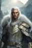 Placeholder: Male Tan Human, White Hair, Handsome Face, Black and Gold Armor.