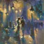 Placeholder: in the shadows romantic mood impressionist style