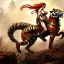 Placeholder: ultra detailed portrait of beautiful Red Sonja riding a Great tiger ,wearing plate armor, extremely detailed digital painting, in the style of A.J. Manzanedo and Robert Howard and Earl Norem and fenghua zhong and ruan jia and jeremy lipking and peter mohrbacher, mystical colors, rim light, beautiful lighting, 8 k, stunning scene, raytracing, octane, trending on artstation