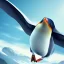 Placeholder: penguin flying in the sky