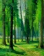 Placeholder: A green forest with giant trees painted by Claude Monet