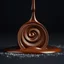 Placeholder: high realistic photo from liquid chocolate pierced through an chocolate bonbon with smooth swirling spiral, glitters dark background, soft box, sharp focus, studio photo, hyper realistic, expressionism, Art Nouveau, hig details, fodd photo