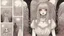 Placeholder: comic style, In the pallid moonlight, a peculiar girl appears - a vampire, her skin a haunting shade of spectral grey, as if she herself were wrought from the lonely heart of a forsaken moon. Cruel rubies are set into her eyes, glowing with ominous liveliness against her lifeless pallor. Blood, a sinister accompaniment to her form, the colour of garnet, seems to drip off her like a macabre jewel, casting a chilling aura of dangerous enchantment about her.