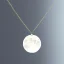 Placeholder: necklace with a simple, elegant design featuring a single, shimmering polyester in moon pendant