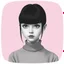 Placeholder: Wednesday addams, with bangs, in the style of Margaret Keane
