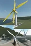 Placeholder: Three-bladed offshore wind turbine in virtual reality