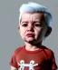 Placeholder: Pedro almodovar toddler, full body, white hair, dramatic lighting, hyper realistic