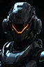 Placeholder: soldier robot face - 8k - ultra high detail - environment reflection on helmet - black light helmet - night -