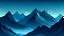 Placeholder: a vector graphic of icy mountains in the mist at dusk at night