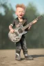 Placeholder: James hetfield toddler, full body, playing guitar, metal wear, bokeh,hyper realistic