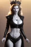 Placeholder: Kim Basinger as evil queen in black leather, busty, cleavage, curvy, angry, happy, stern look. character design by cory loftis, fenghua zhong, ryohei hase, ismail inceoglu and ruan jia. unreal engine 5, artistic lighting, highly detailed, photorealistic, fantasy