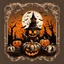 Placeholder: vintage Halloween illustration vector T-shirt no background