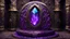 Placeholder: The motherstone: a bismuth like magical stone holy to the Kaïan violet wood elves. It is kept in a dark chamber with iridescent circuitry throughout the dark stone walls and floors. Dark and moody yet ethereal. Art Nouveau.