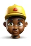 Placeholder: 3d emoji, brown skin, cap