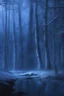 Placeholder: Winter Night, shades of blue, dark, moonlight forest