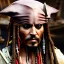 Placeholder: captain jack sparrow, dark, disturbed expression, 12k, ultra high definition, finely tuned detail, unreal engine 5, octane render, ultra realistic face, detailed make-up, detailed hair, use dynamic palette, accurate proportions, high contrast, black smokey bokeh background