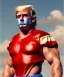 Placeholder: Realistic image of Donald trump wrestler, Mexican wrestling style, Mexican wrestling mask, chin and nose visibles, red and blue breeches, glow us flag dress, suspenders, retro style, 80s, vibrant color, highly detailed, sky background, concept art, unreal engine 5, god rays, ray tracing, RTX, lumen lighting, ultra detail, volumetric lighting, 3d, finely drawn, high definition, high resolution.