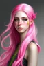 Placeholder: beautiful woman with long pink hair elf