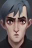 Placeholder: Worried man who can hardly look but peeks from one eye