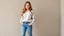 Placeholder: full body shot of pretty 14 years old girl wearing jeans pant and cacket