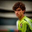 Placeholder: 85mm DSLR color photography of a very detailed headshot fitting all of head and hair in frame. 18-year-old Italian soccer player, with brown hair color and no facial hair and has very short hair and with a small smile, grey background make him look like he has Spanish origins