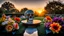 Placeholder: sunrise in the garden of the moment , vanitas style